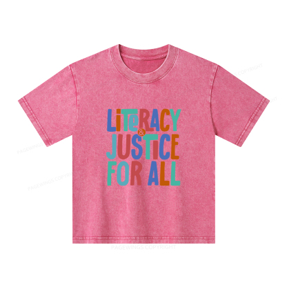 Pagewings Reading Shirt, Book Club Shirt Unisex Kids Washed T-shirt