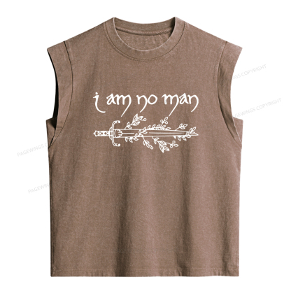 Pagewings I Am No Man Women's Washed Tank Top