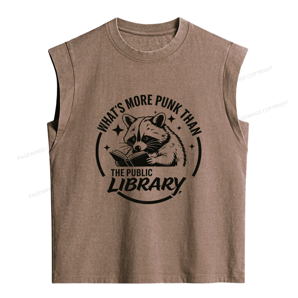 Pagewings What's More Punk Than The Public Library Women's Washed Tank Top