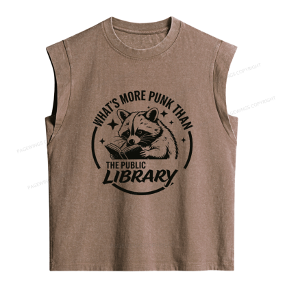 Pagewings What's More Punk Than The Public Library Women's Washed Tank Top