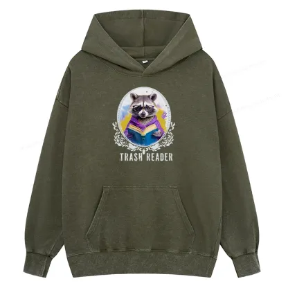 Pagewings Trash Reader Unisex Washed Hoodie