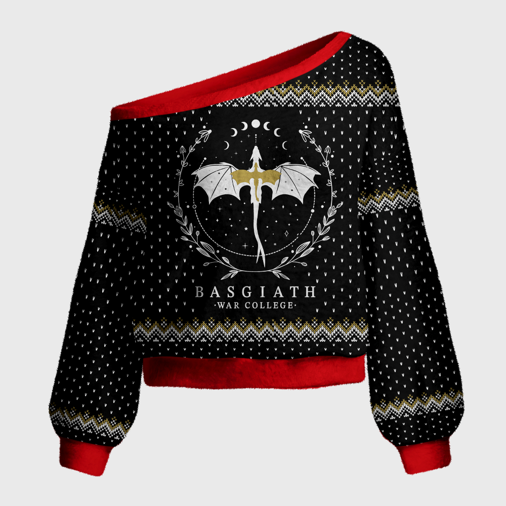 Pagewings Fantasy Reader Off Shoulder Ugly Knit Sweater