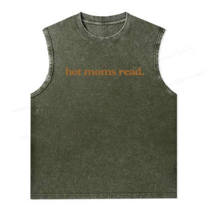 Pagewings  Hot Moms Read Unisex Washed Tank Top