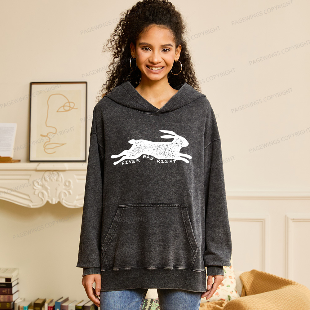 Pagewings Fiver Was Right Unisex Washed Hoodie