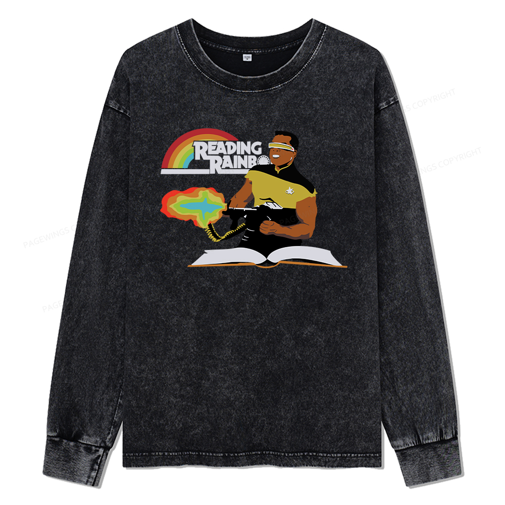 Pagewings Reading Rambo Unisex Washed Long Sleeve T-shirt