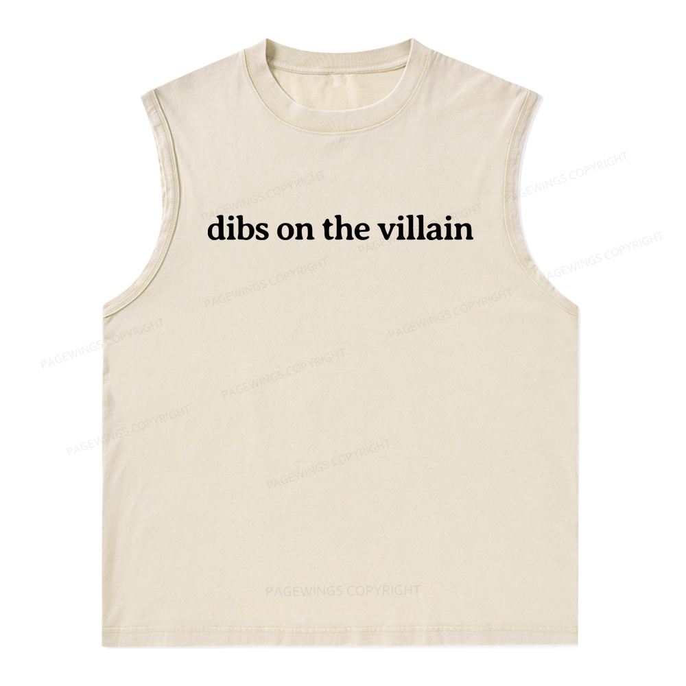Pagewings Dibs On The Villain Unisex Washed Tank Top