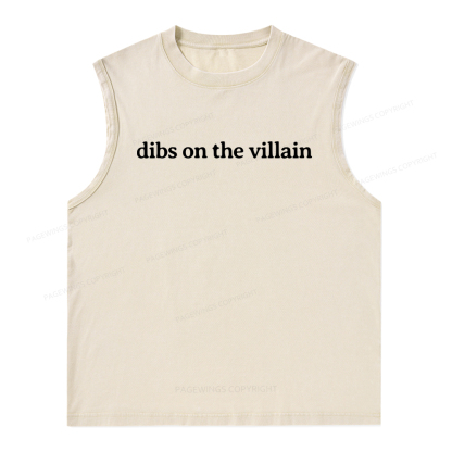 Pagewings Dibs On The Villain Unisex Washed Tank Top