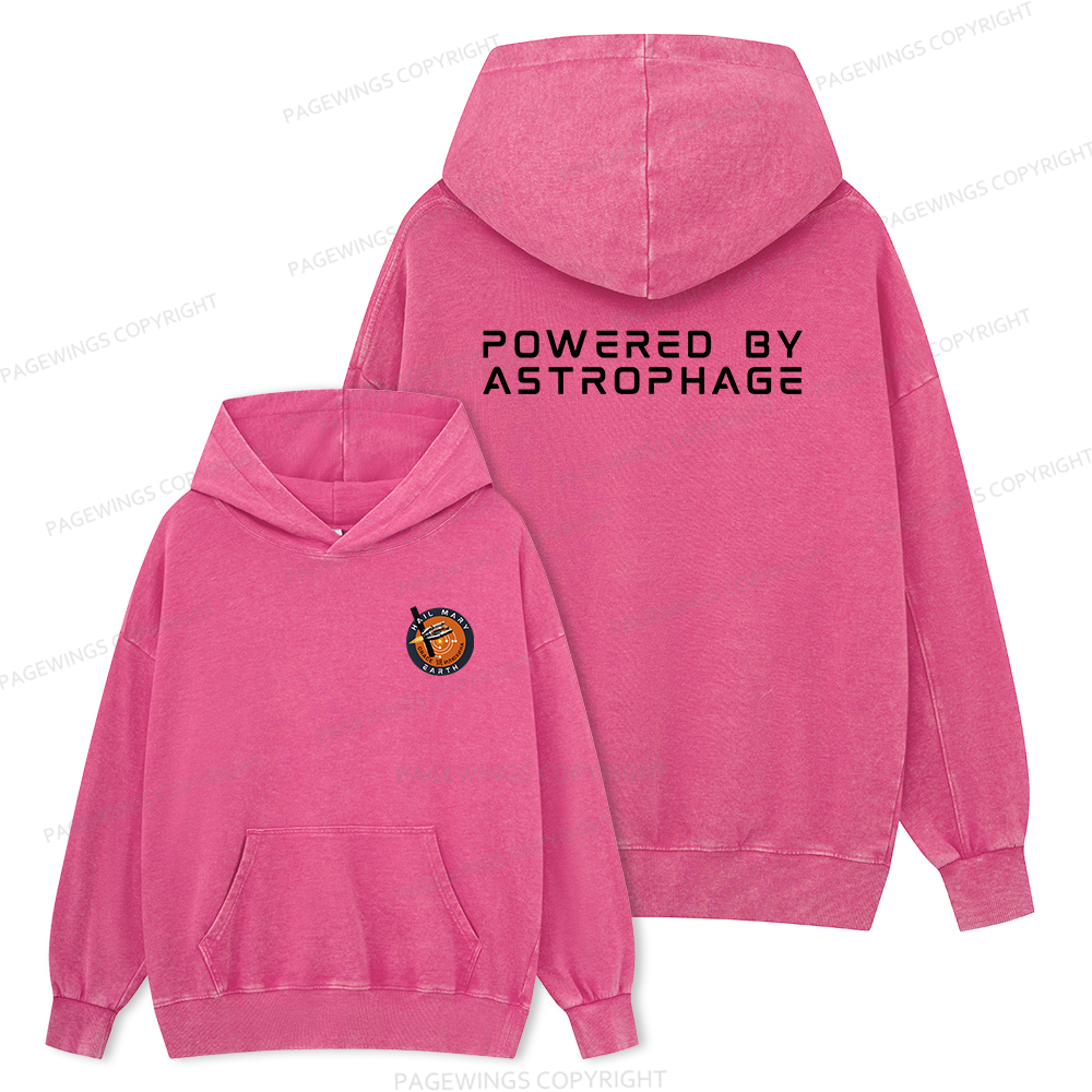 Pagewings Powered By Astrophage Unisex Washed Hoodie