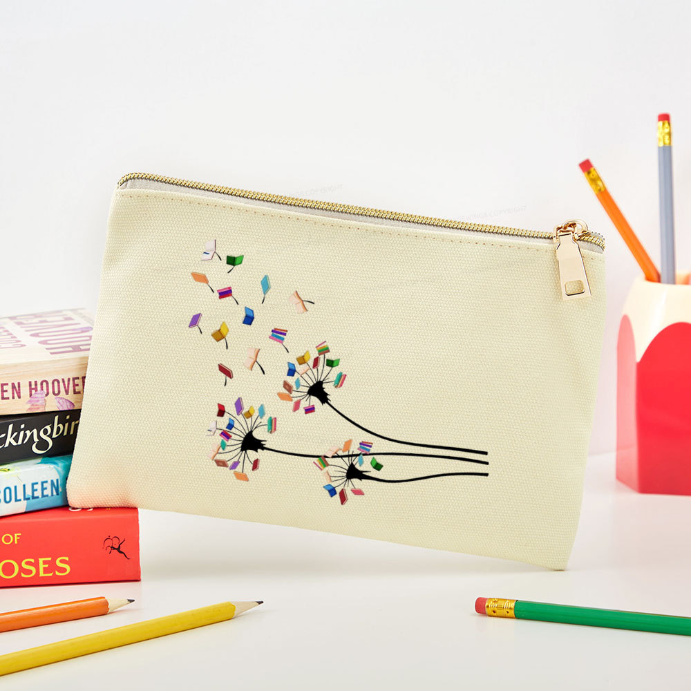 Pagewings Cute Dandelion Books Flower Fly Pouch