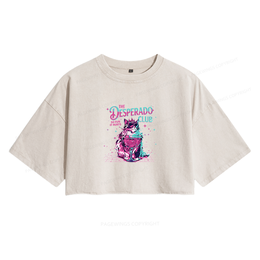 Pagewings Sci Fi Fan Unisex Women's Washed Cropped T-shirt