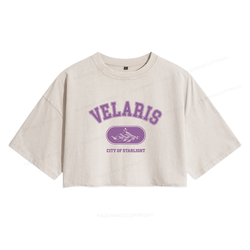 Pagewings Fantasy Book Lover Women's Washed Cropped T-shirt