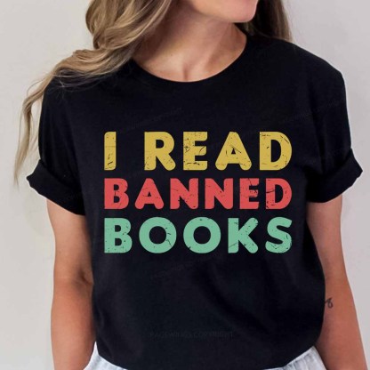 Pagewings Vintage I Read Banned Books Geek Readers T-Shirt Unisex Classic T-shirt