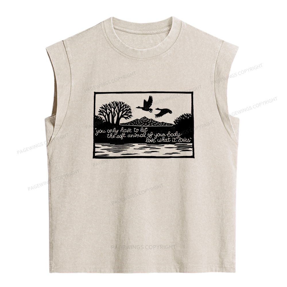 Pagewings Literary Poetry Women's Washed Tank Top