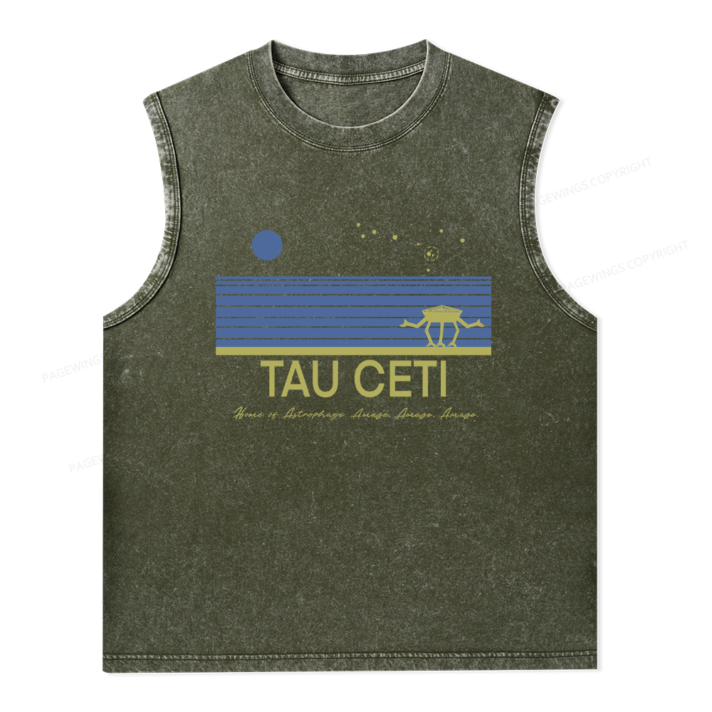 Pagewings Tau Ceti Unisex Washed Tank Top