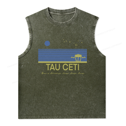Pagewings Tau Ceti Unisex Washed Tank Top