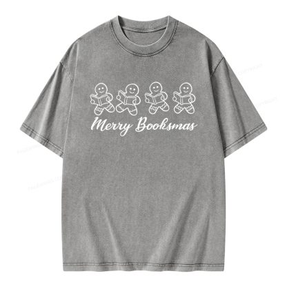 Pagewings Christmas Gingerbread Cookies Unisex Washed T-shirt