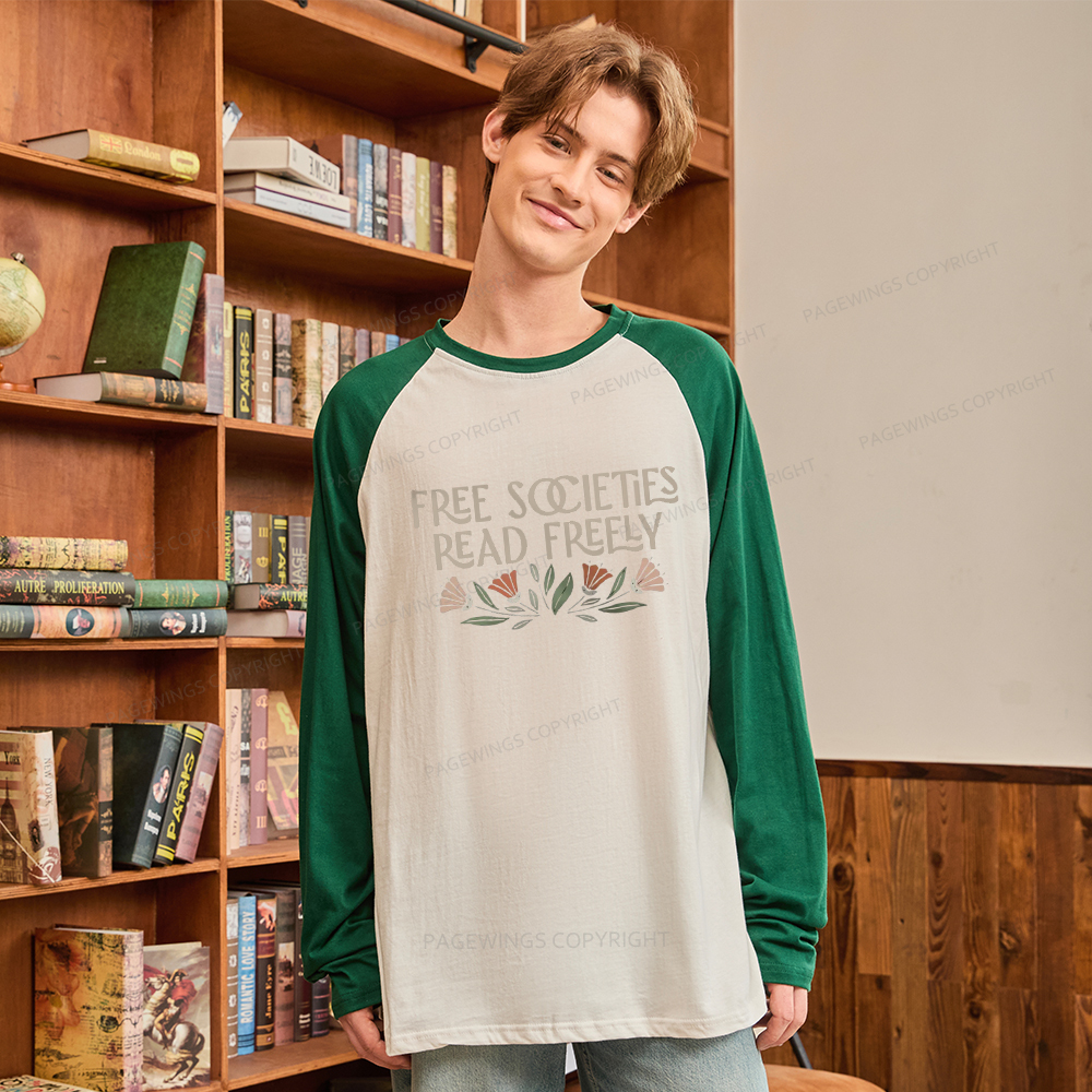 Pagewings Read Freely Long Sleeve Raglan T-shirt
