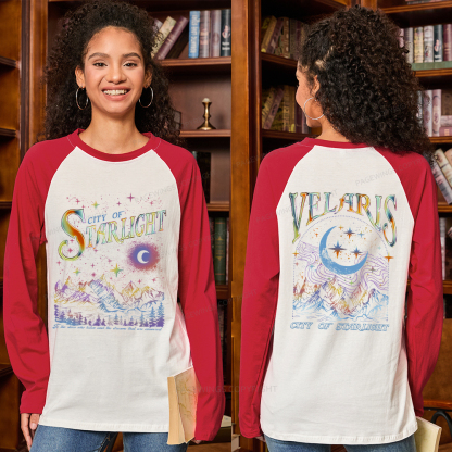 Pagewings Velaris City Of Starlight ACOTAR Two-Sided Long Sleeve Raglan T-shirt
