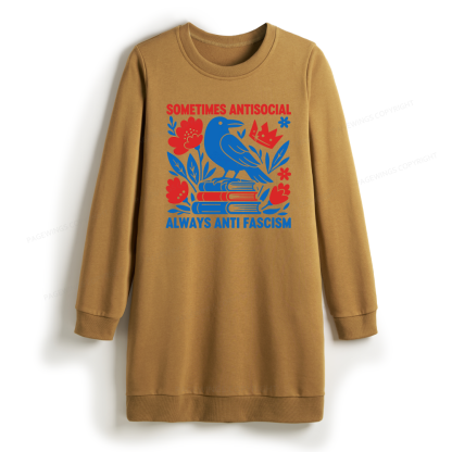 Pagewings Anti Fascism Sweatshirt Dress