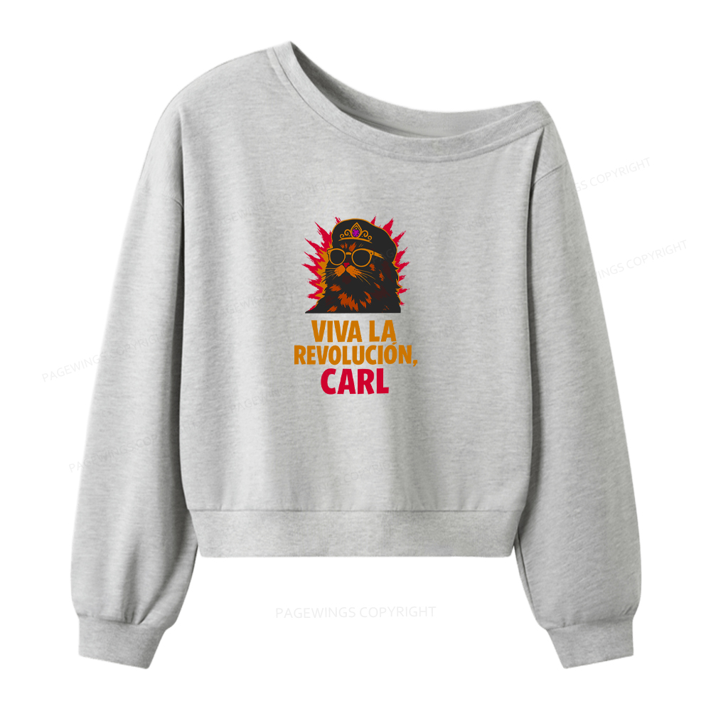Pagewings Viva La Revolucion Women Off Shoulder Sweatshirt
