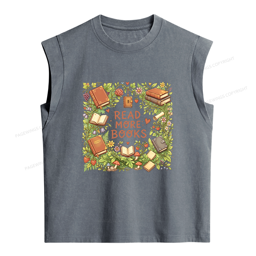 Pagewing Read More Books Women's Washed Tank Top