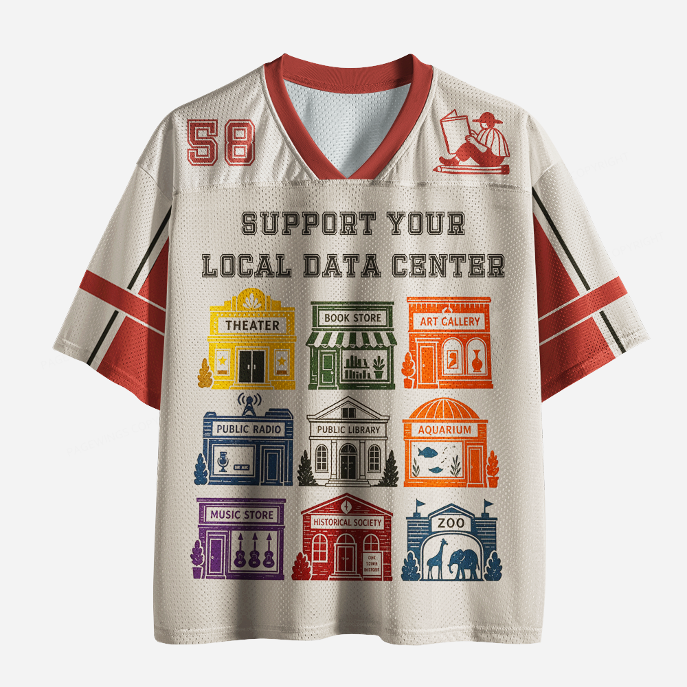 Pagewings Support Your Local Data Center Unisex Mesh Jersey