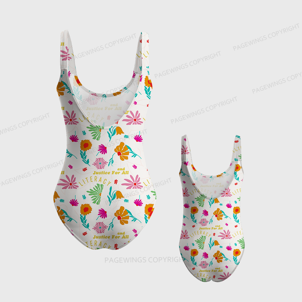 Pagewings Justice Literacy For All One-Piece Swimsuit 