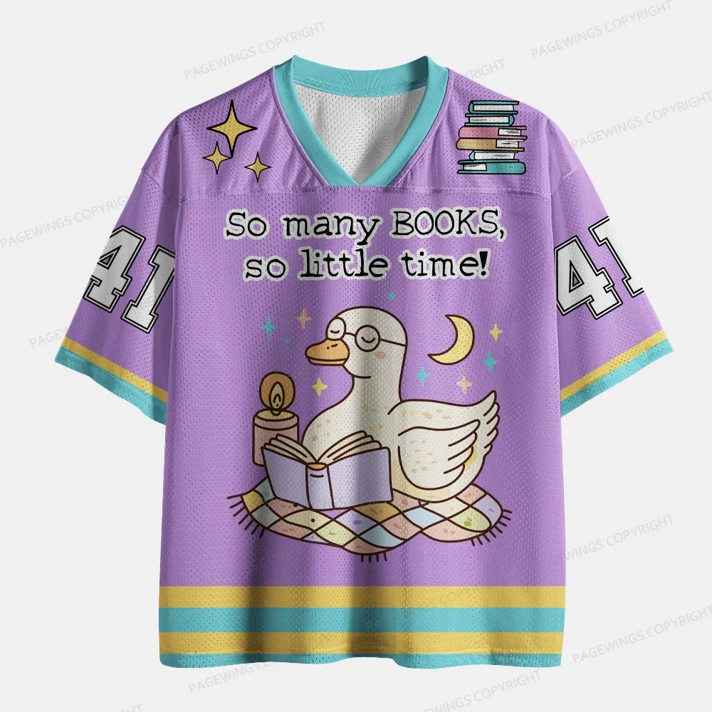 Pagewings So Many Books So Little Time Unisex Mesh Jersey