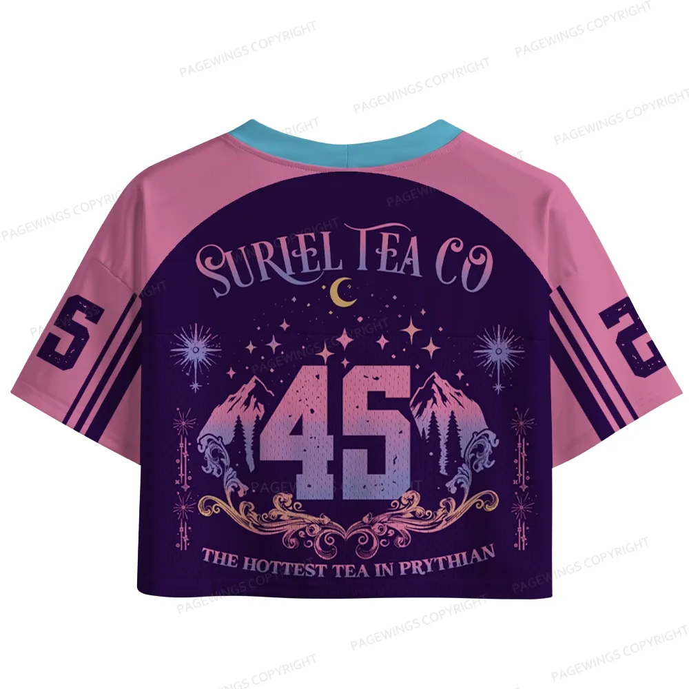 Pagewings Suriel Tea Co The Hottest Tea In Prythian Women's Crop Mesh Jersey 