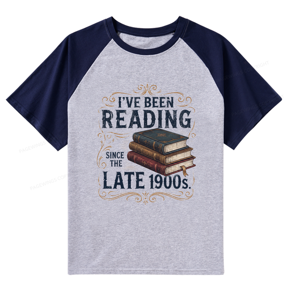 Pagewings Vintage Reading Since Late 1900s Raglan T-shirt