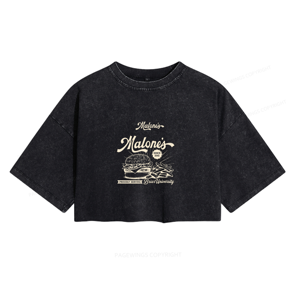 Pagewings Hockey Romance Women's Washed Cropped T-shirt