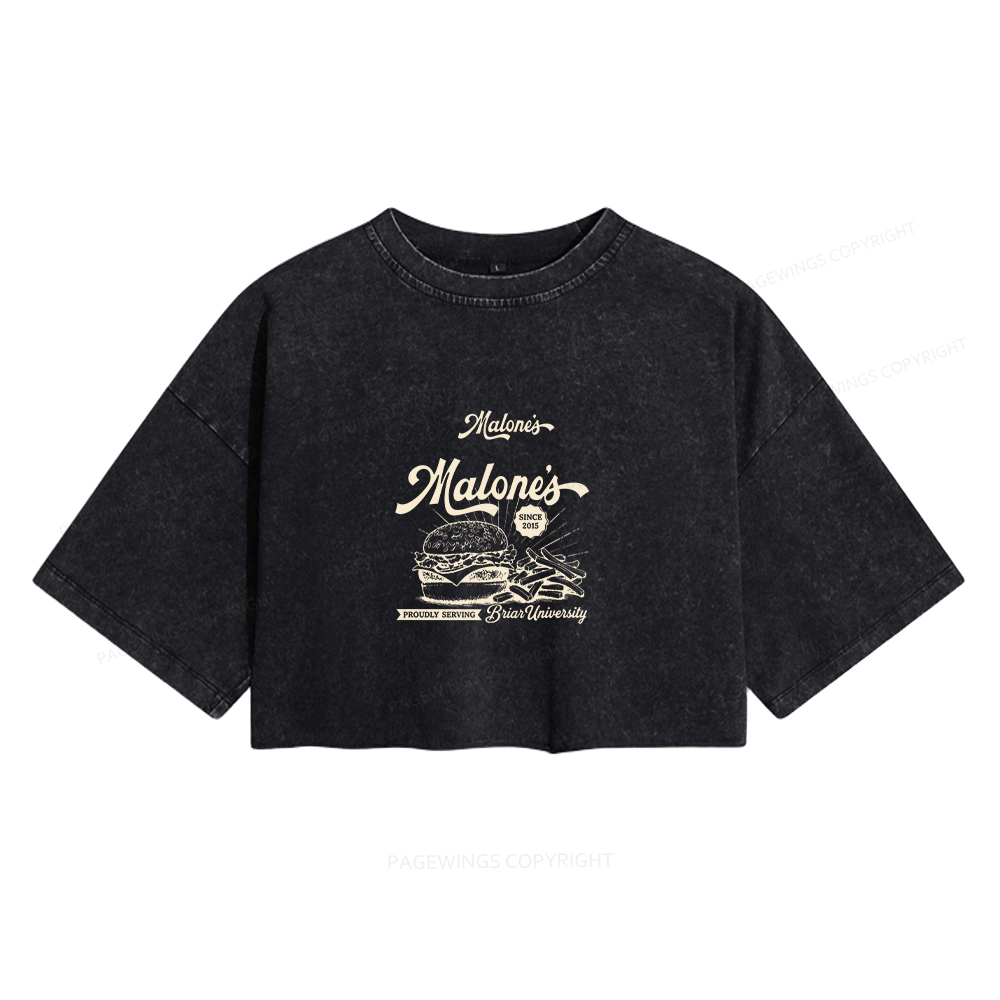 Pagewings Hockey Romance Women's Washed Cropped T-shirt