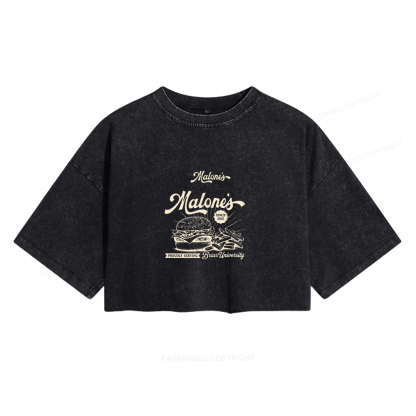 Pagewings Hockey Romance Women's Washed Cropped T-shirt