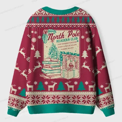 Pagewings Christmas Cozy Reading Unisex Ugly Cardigan Sweaters