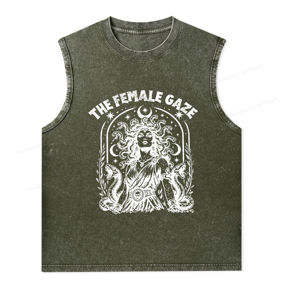 Pagewings Vintage Medusa Feminist Unisex Washed Tank Top