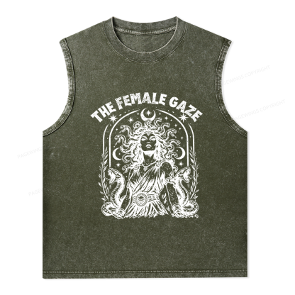 Pagewings Vintage Medusa Feminist Unisex Washed Tank Top