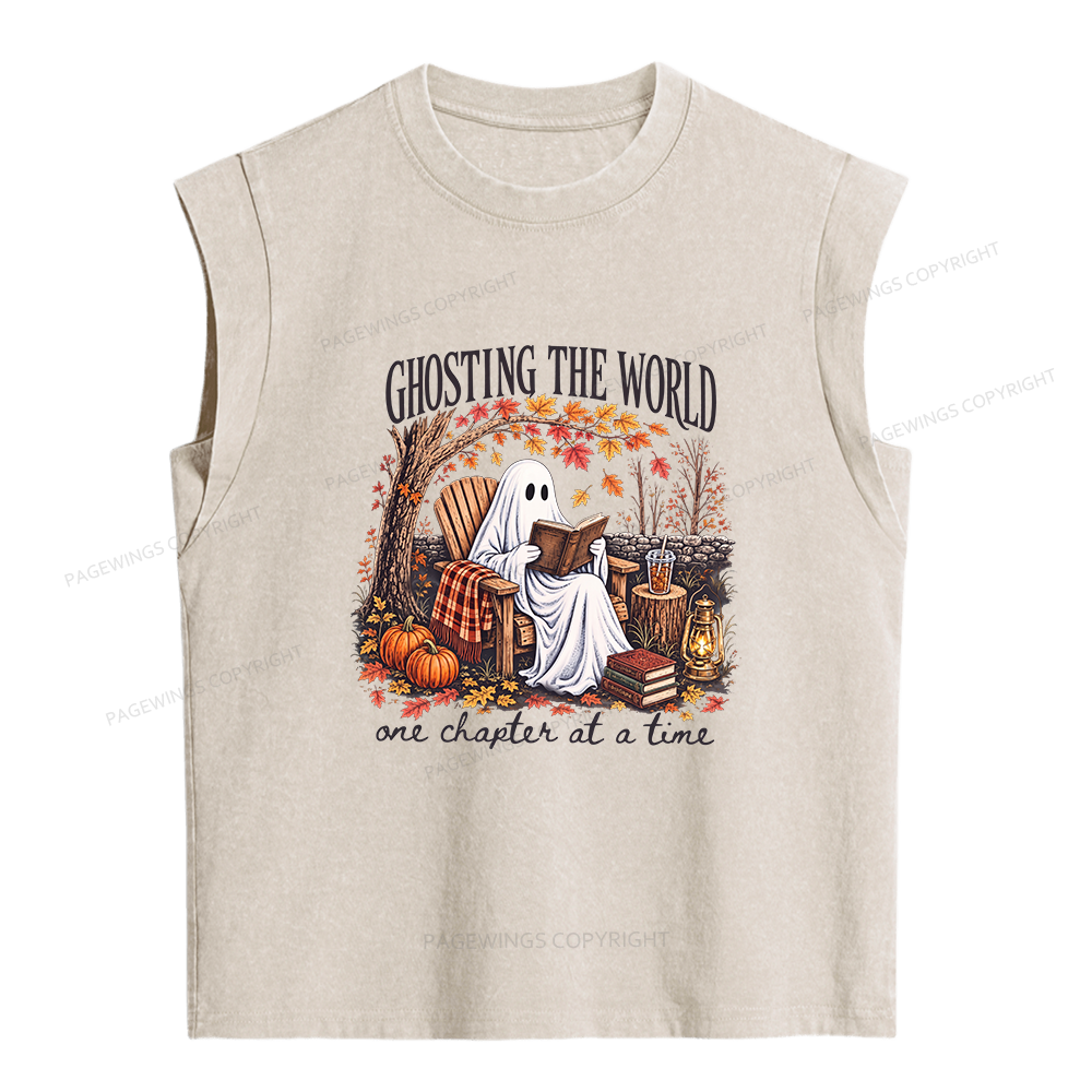 Pagewings Ghosting The World Sublimatio Women's Washed Tank Top