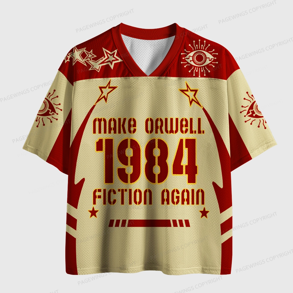 Pagewings Make Orwell Fiction Again Unisex Mesh Jersey