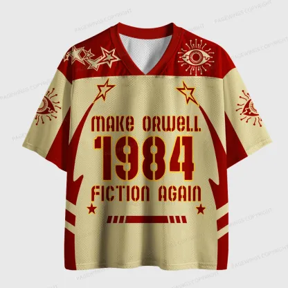 Pagewings Make Orwell Fiction Again Unisex Mesh Jersey