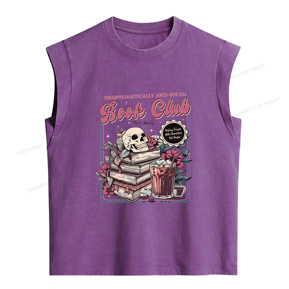 Pagewings Vintage Book Club Women's Washed Tank Top