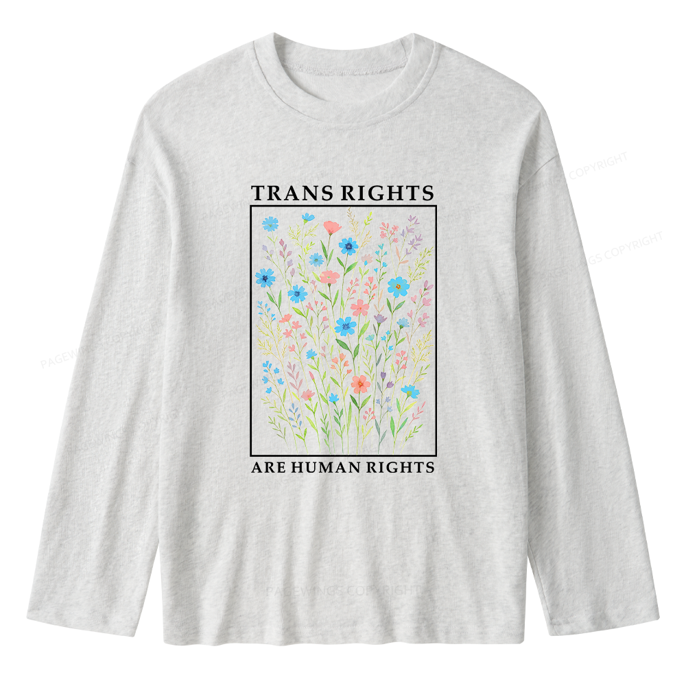 Pagewings Trans Rights Are Human Rights Unisex Lightweight Long Sleeve T-Shirt