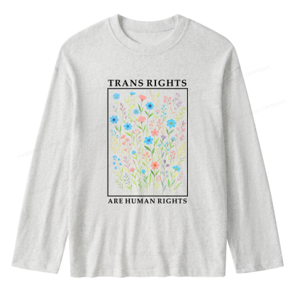Pagewings Trans Rights Are Human Rights Unisex Lightweight Long Sleeve T-Shirt