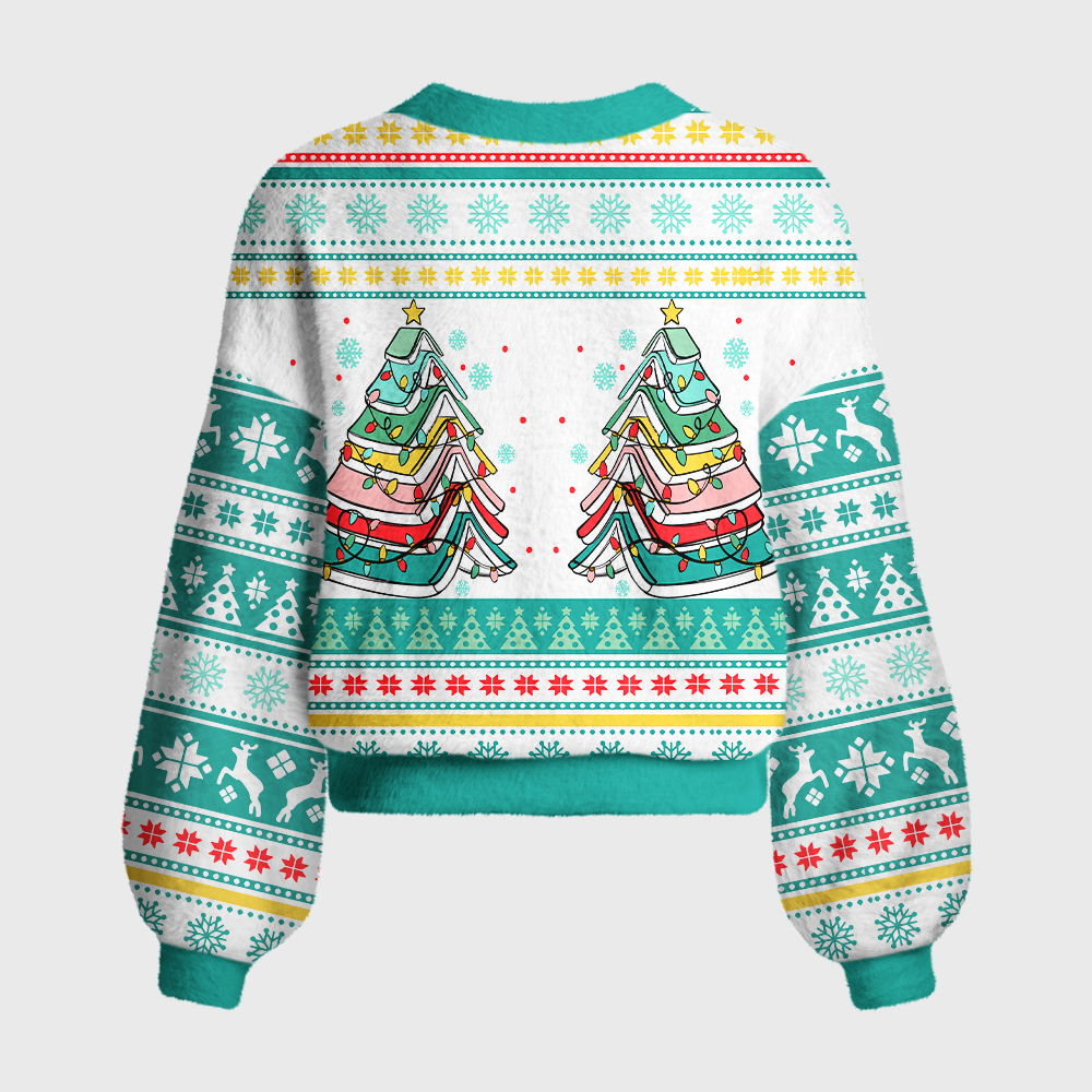 Pagewings Christmas Book Fair Women's Cardigan Sweater