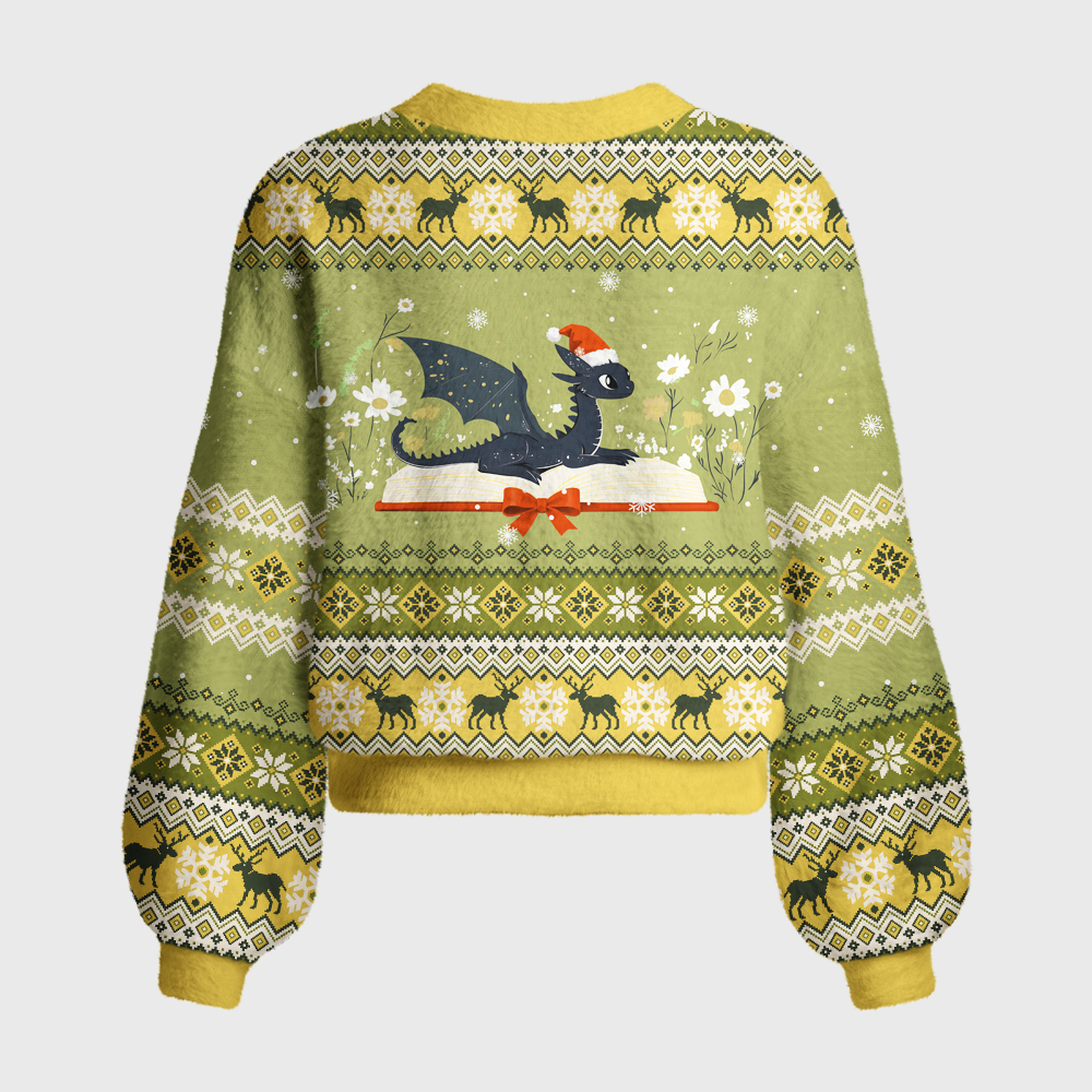 Pagewings Book Dragon Women's Cardigan Sweater