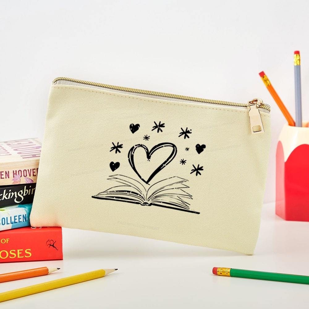 Pagewings Bookworm Librarian Valentines Day Book Pouch