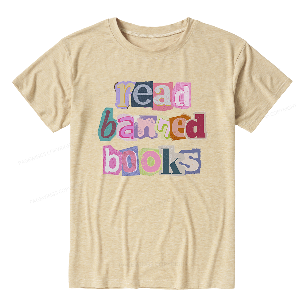 Pagewings Read Banned Books Unisex Heather T-Shirt