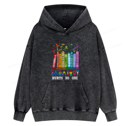 Pagewings Equality Hurts No One Unisex Washed Hoodie