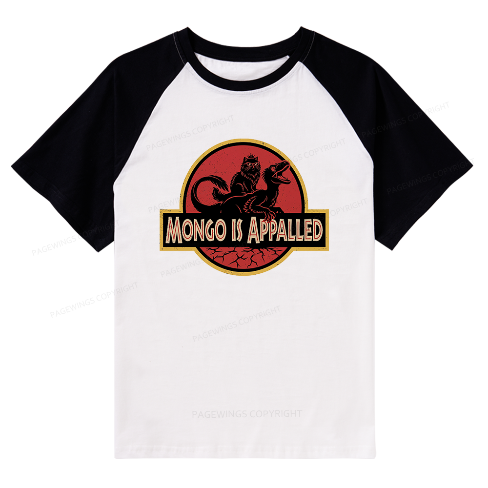Pagewings Reading Sci‑Fi Raptor Lovers Raglan T-shirt