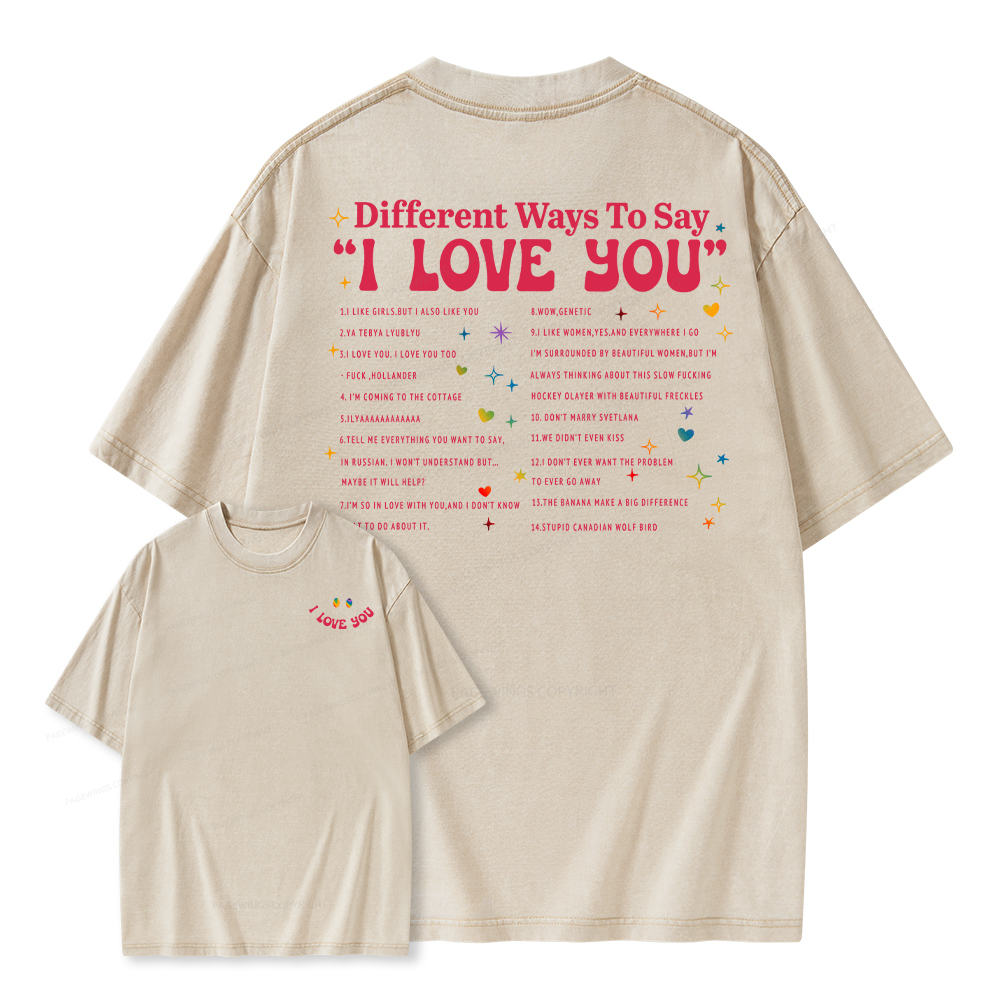 Pagewings I Love You In Book Quote Unisex Washed T-shirt
