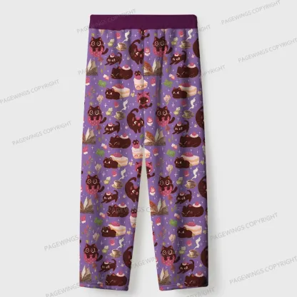 Pagewings Just A Cat Who Love Reading Unisex Flannel Pajama Set